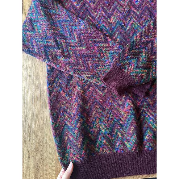 Croft & Barrow Vtg Multi Color Patterned Chunky Cosby Sweater Size Small - Picture 3 of 6
